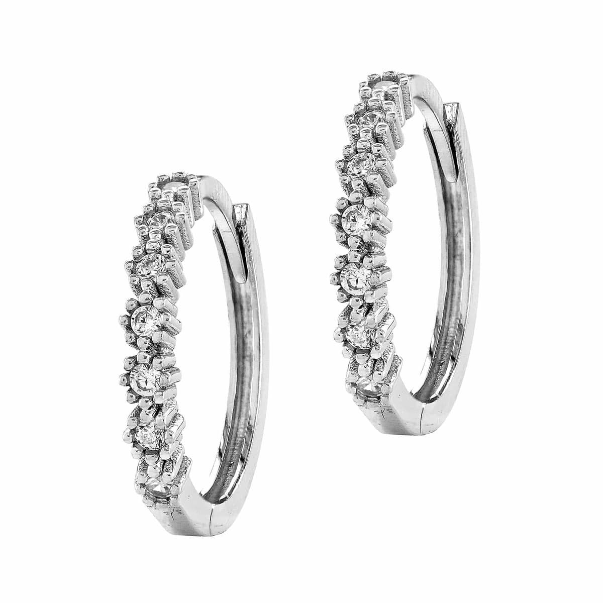 Σκουλαρίκια Κρίκοι από Λευκό Χρυσό 14 Καρατίων SK1884