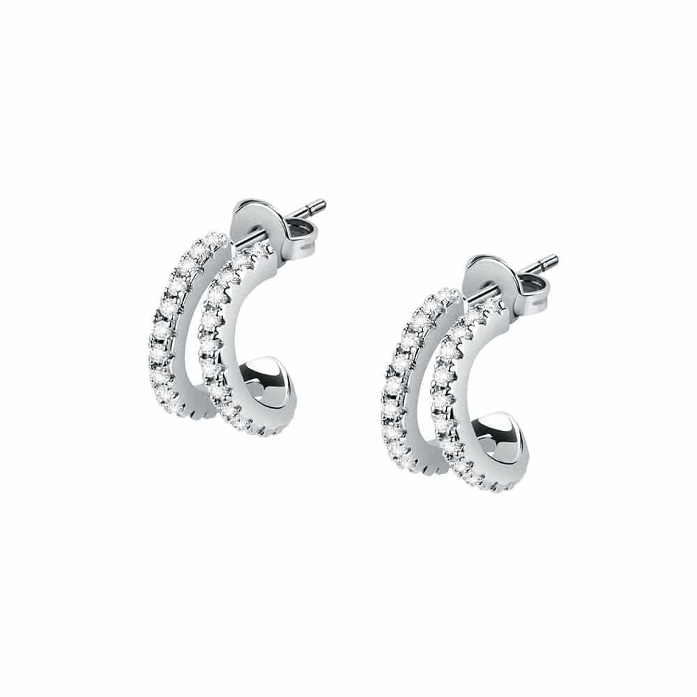 Live Diamond Σκουλαρίκια με Διαμάντια Brilliant από Λευκό Χρυσό 18 Καρατίων DSK2300