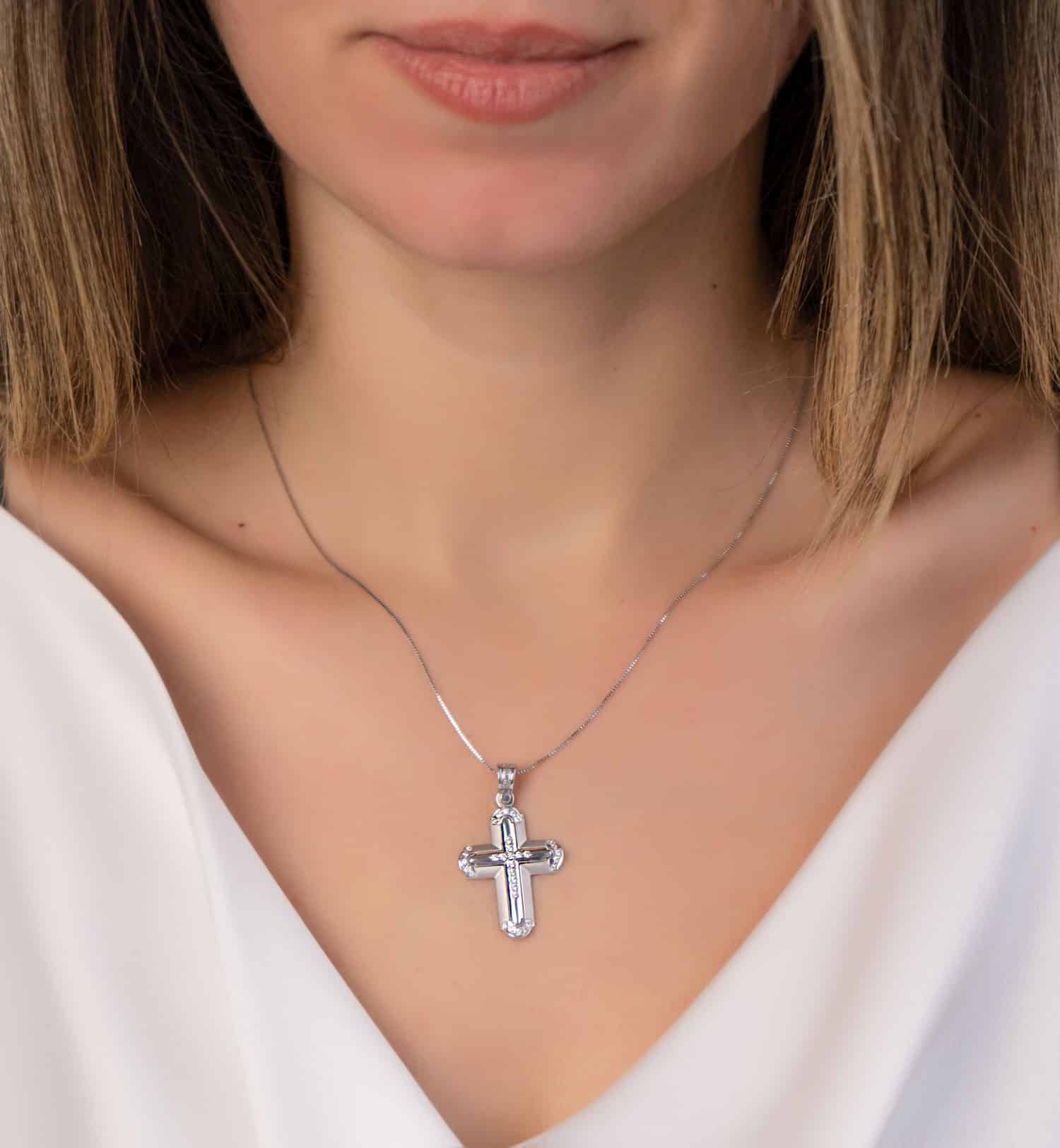 Girls' Baptism Crosses Gofas Silver