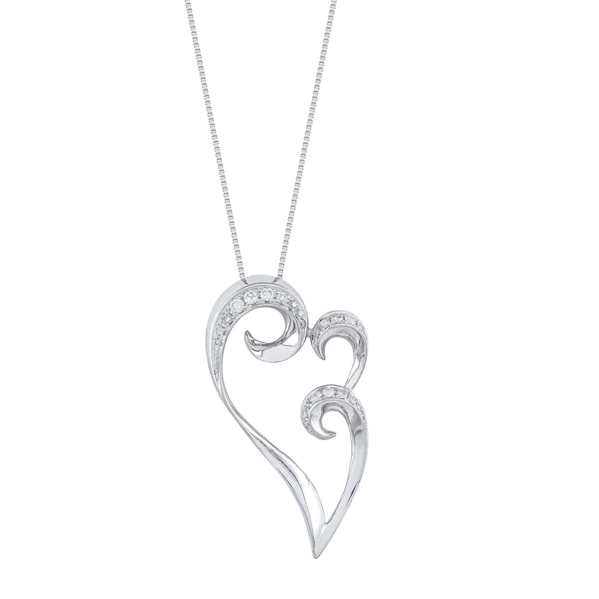 Κολιέ Καρδιά με Διαμάντια Brilliant από Λευκό Χρυσό 18 Καρατίων KL1866