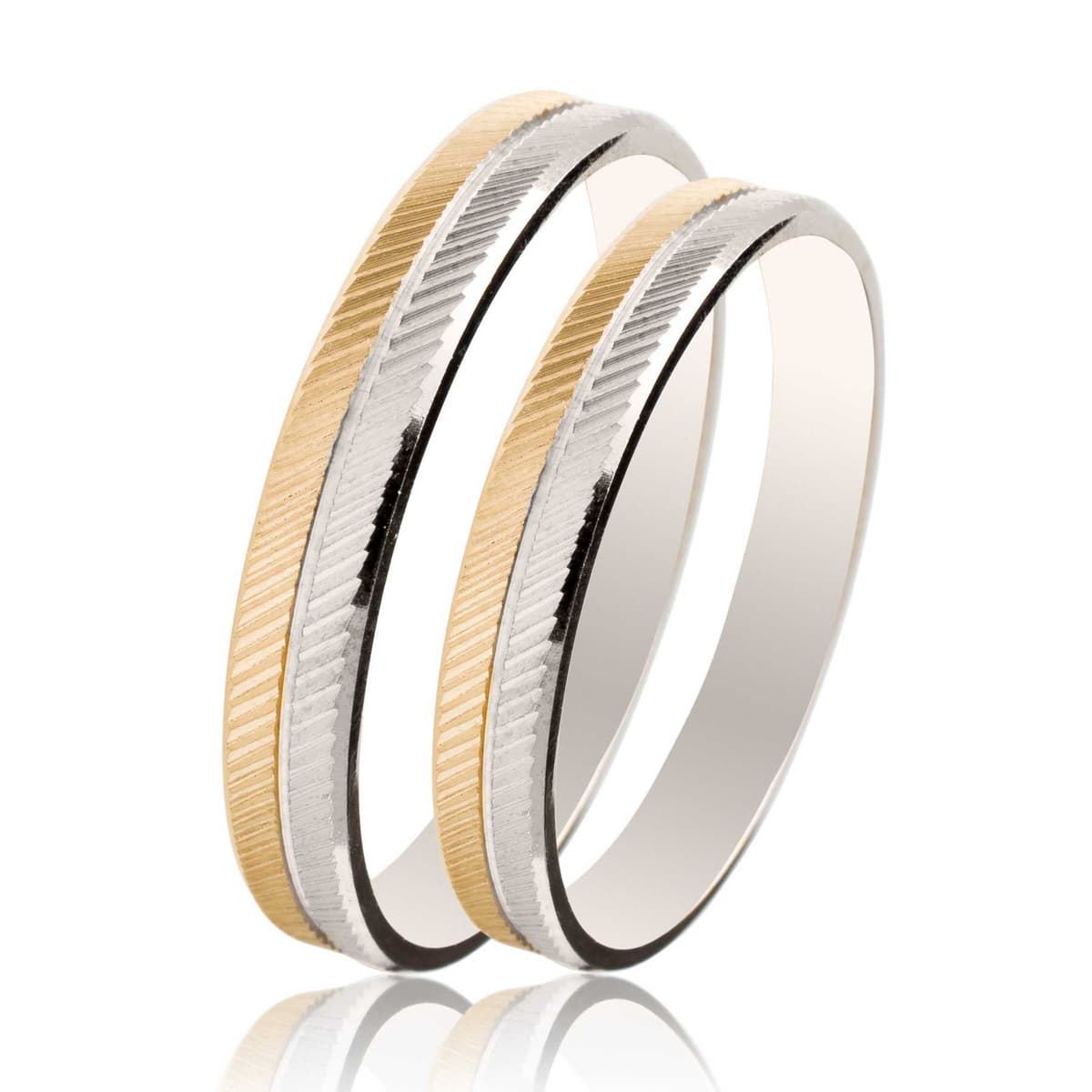 Δίχρωμη Χρυσή Βέρα Γάμου WR498