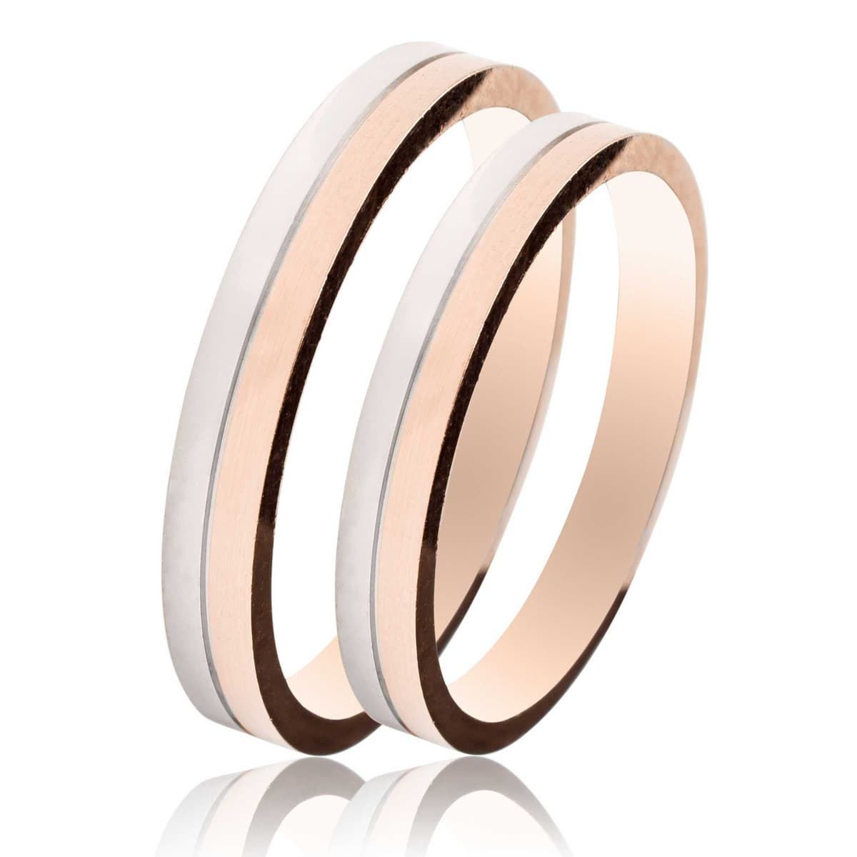 Δίχρωμη Χρυσή Βέρα Γάμου WR512