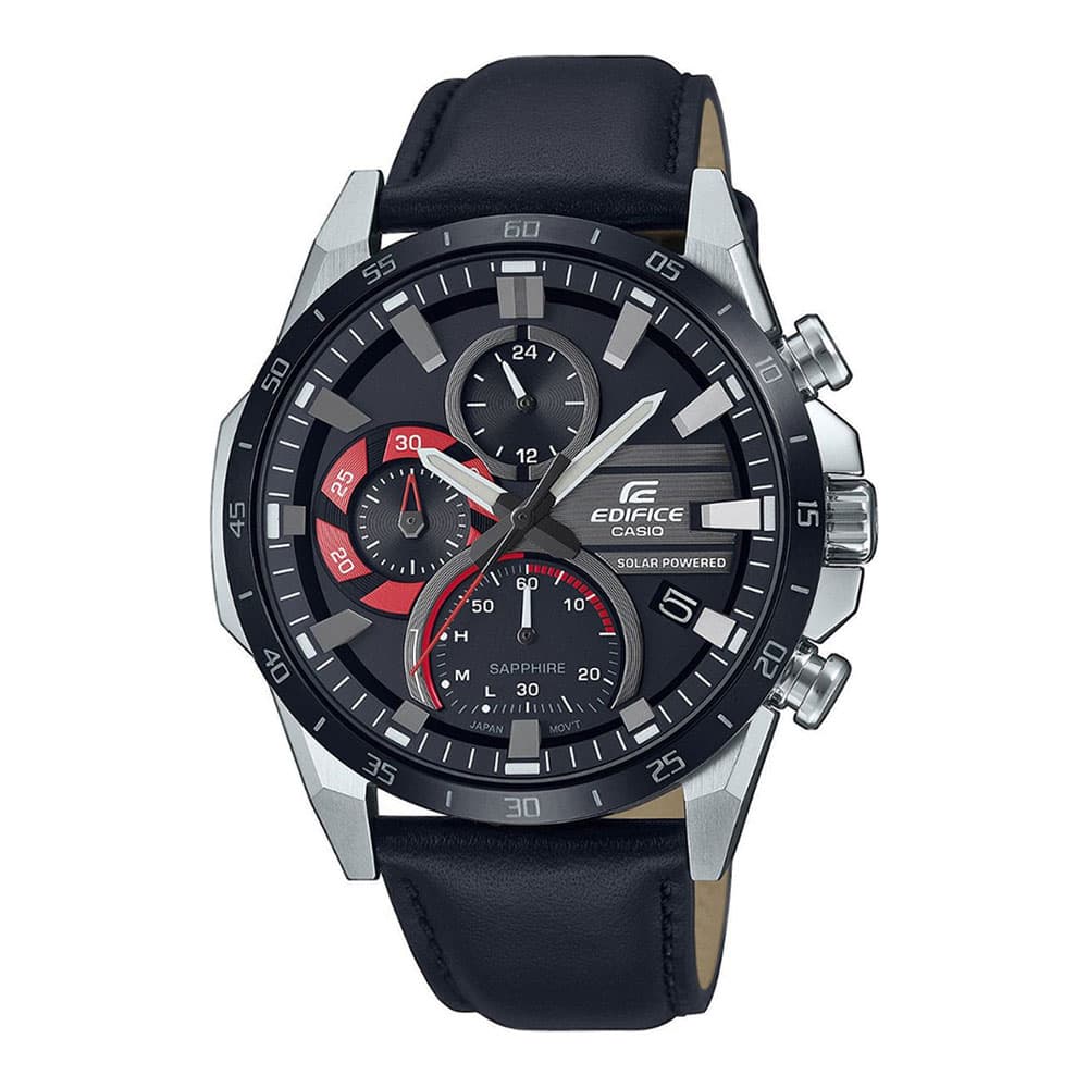 CASIO Edifice Solar Black Leather Chronograph EFS-S620BL-1AVUEF