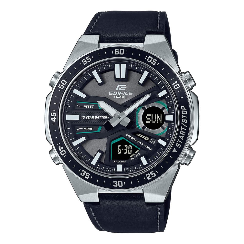 CASIO Edifice Black Leather Chronograph EFV-C110L-1AVEF
