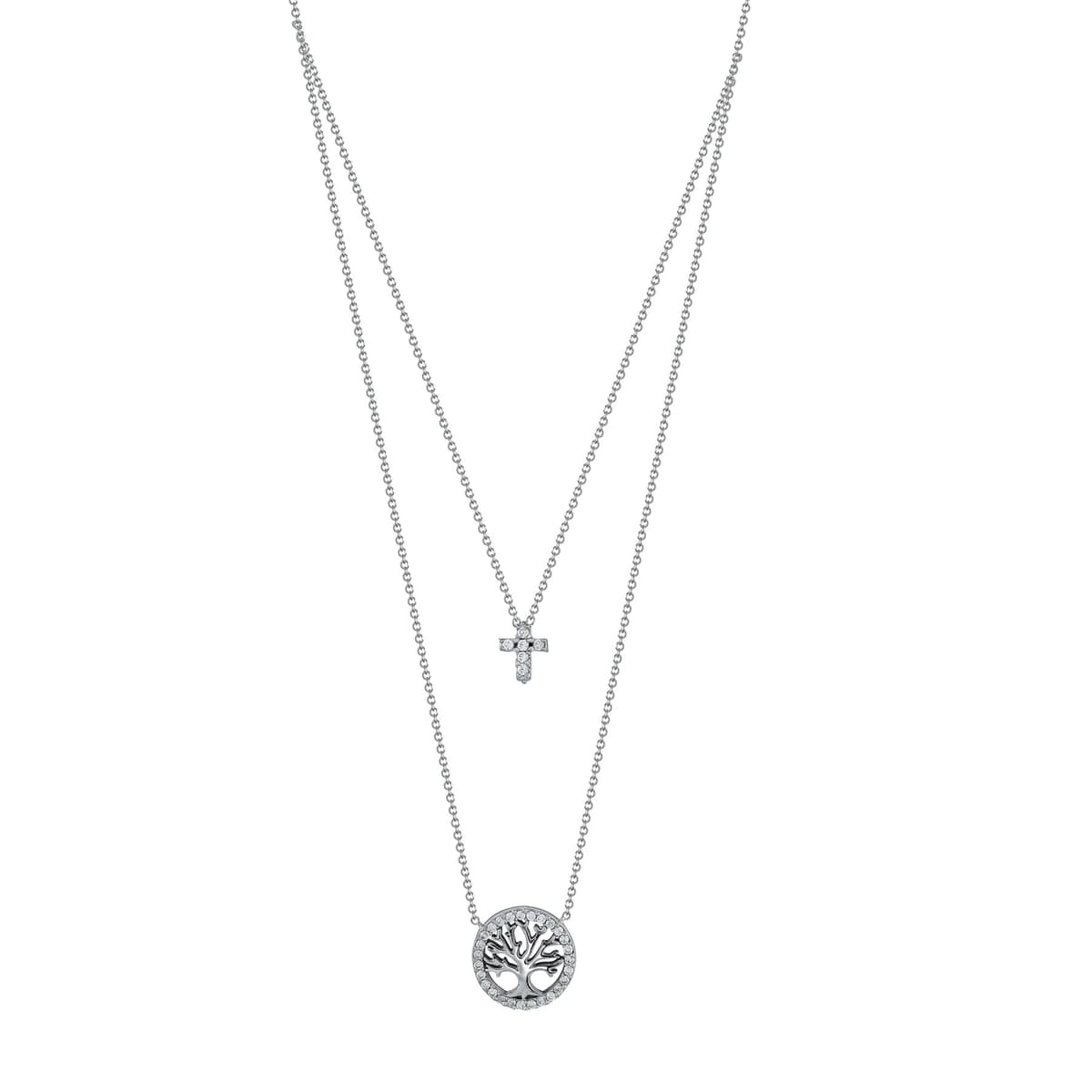 Κολιέ με το Δέντρο της Ζωής από Λευκό Χρυσό 14 Καρατίων KL1705