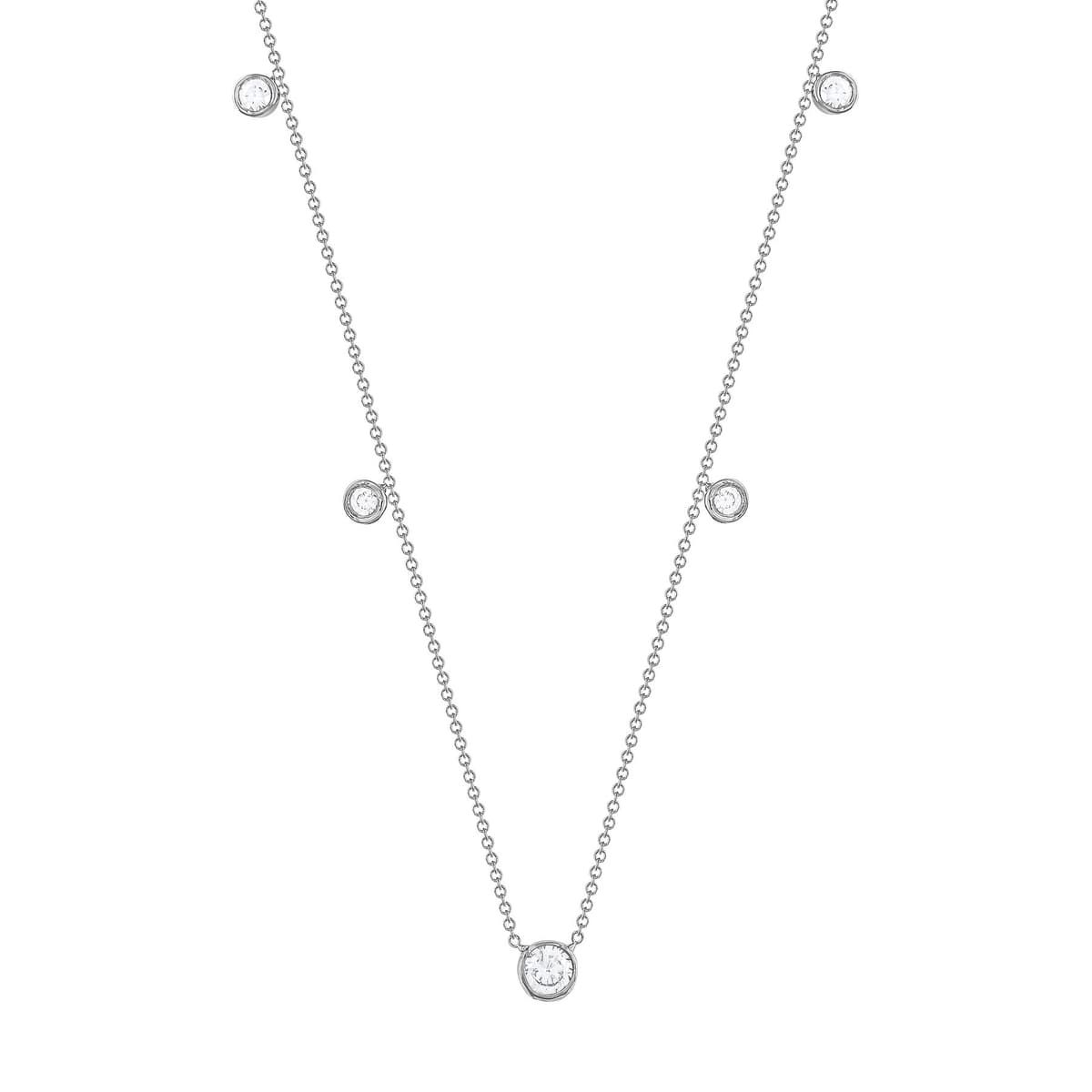 Κολιέ με Πέτρες από Λευκό Χρυσό 9 Καρατίων KL1756