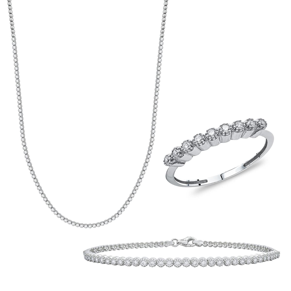 Λευκό Χρυσό Σετ 14 Καρατίων SET350