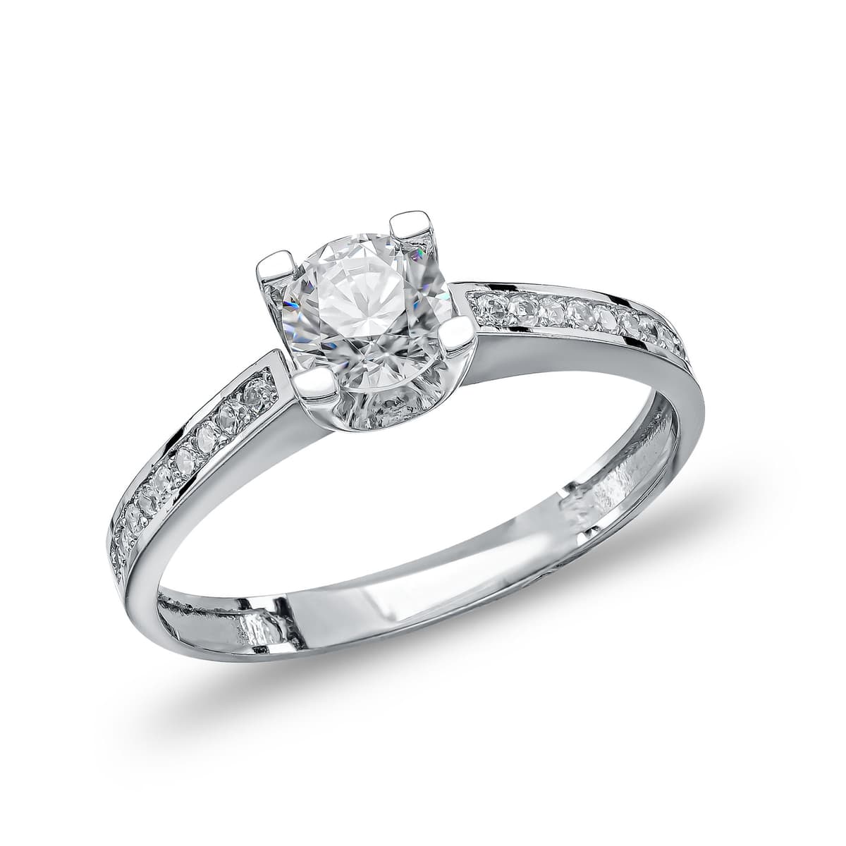 Moνόπετρο Δαχτυλίδι Λευκό Χρυσό 14 Καρατίων DX1731