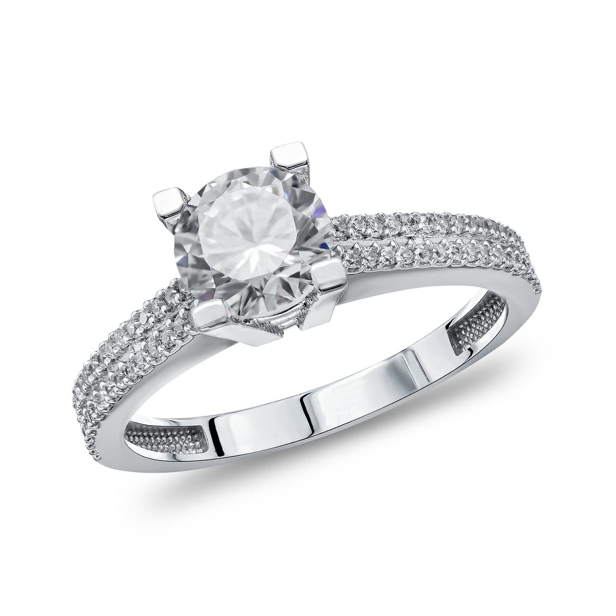 Moνόπετρο Δαχτυλίδι Λευκό Χρυσό 14 Καρατίων DX1734