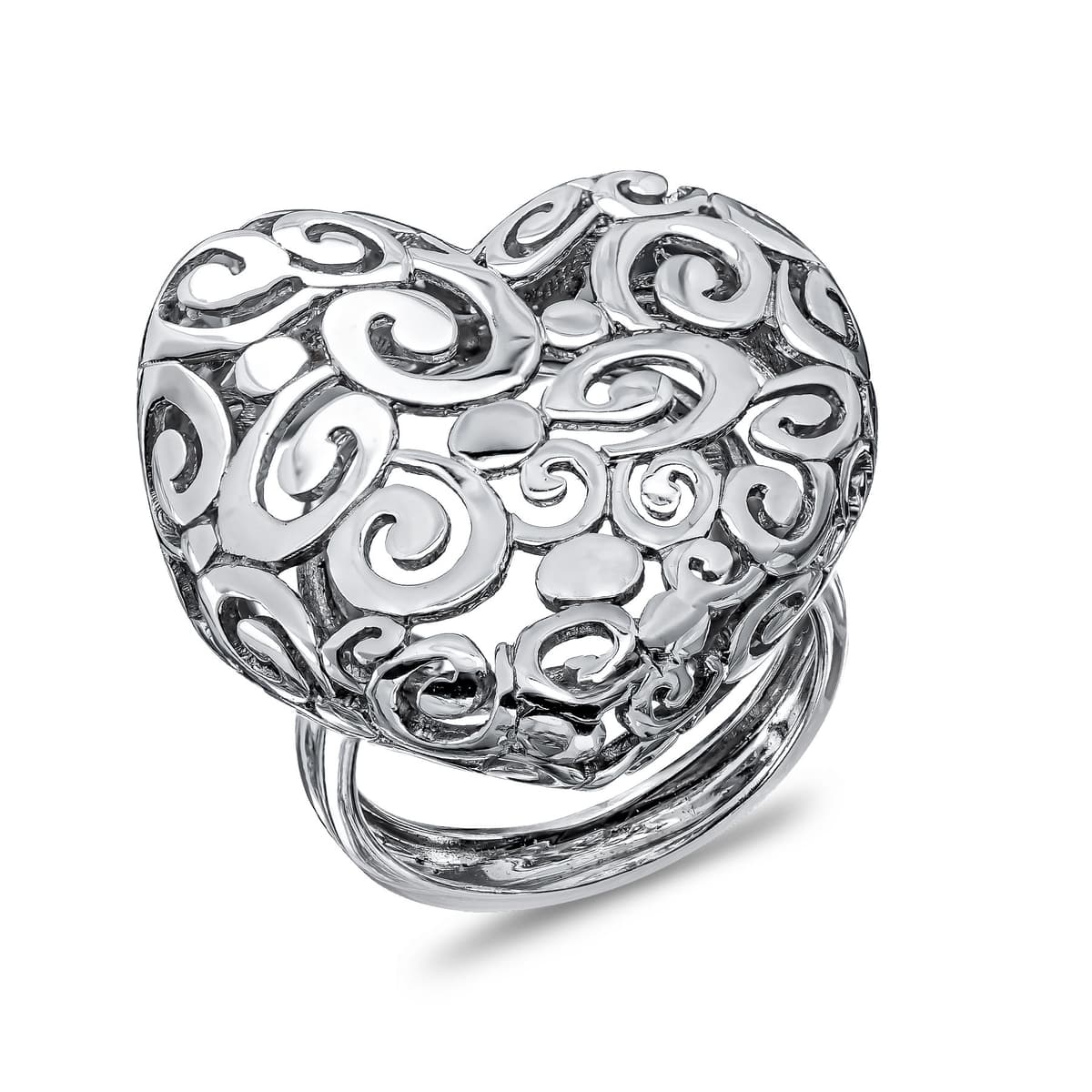 Δαχτυλίδι Καρδιά απο Λευκό Χρυσό 14 Καρατίων DX1828