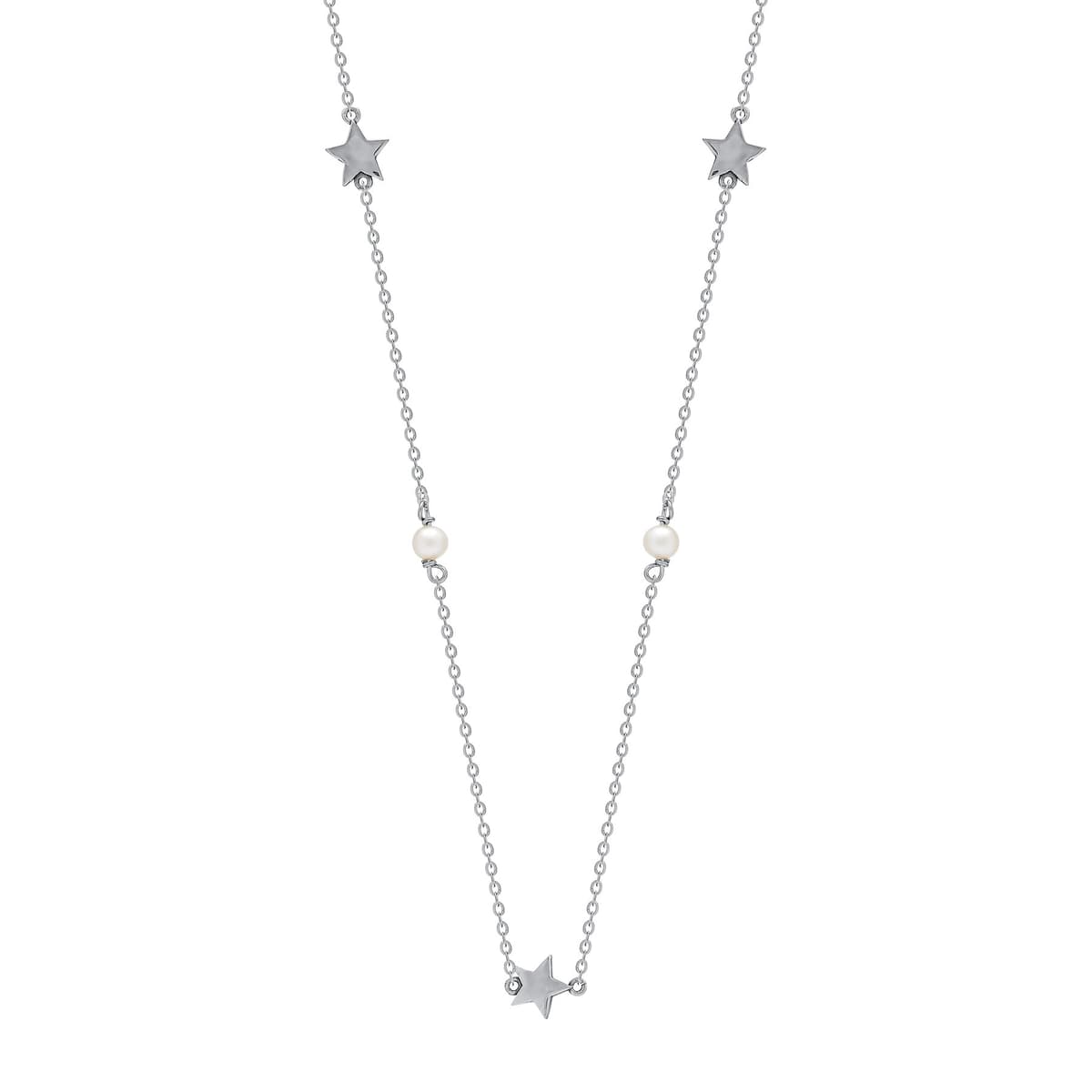 Κολιέ με Φυσικά Μαργαριτάρια από Λευκό Χρυσό KL2311