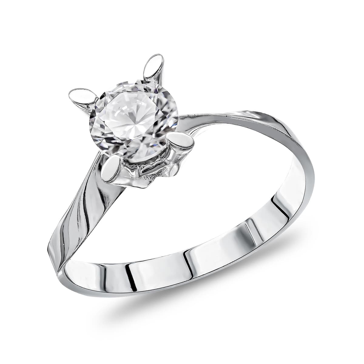 Moνόπετρο Δαχτυλίδι απο Λευκό Χρυσό 14 Καρατίων DX1768