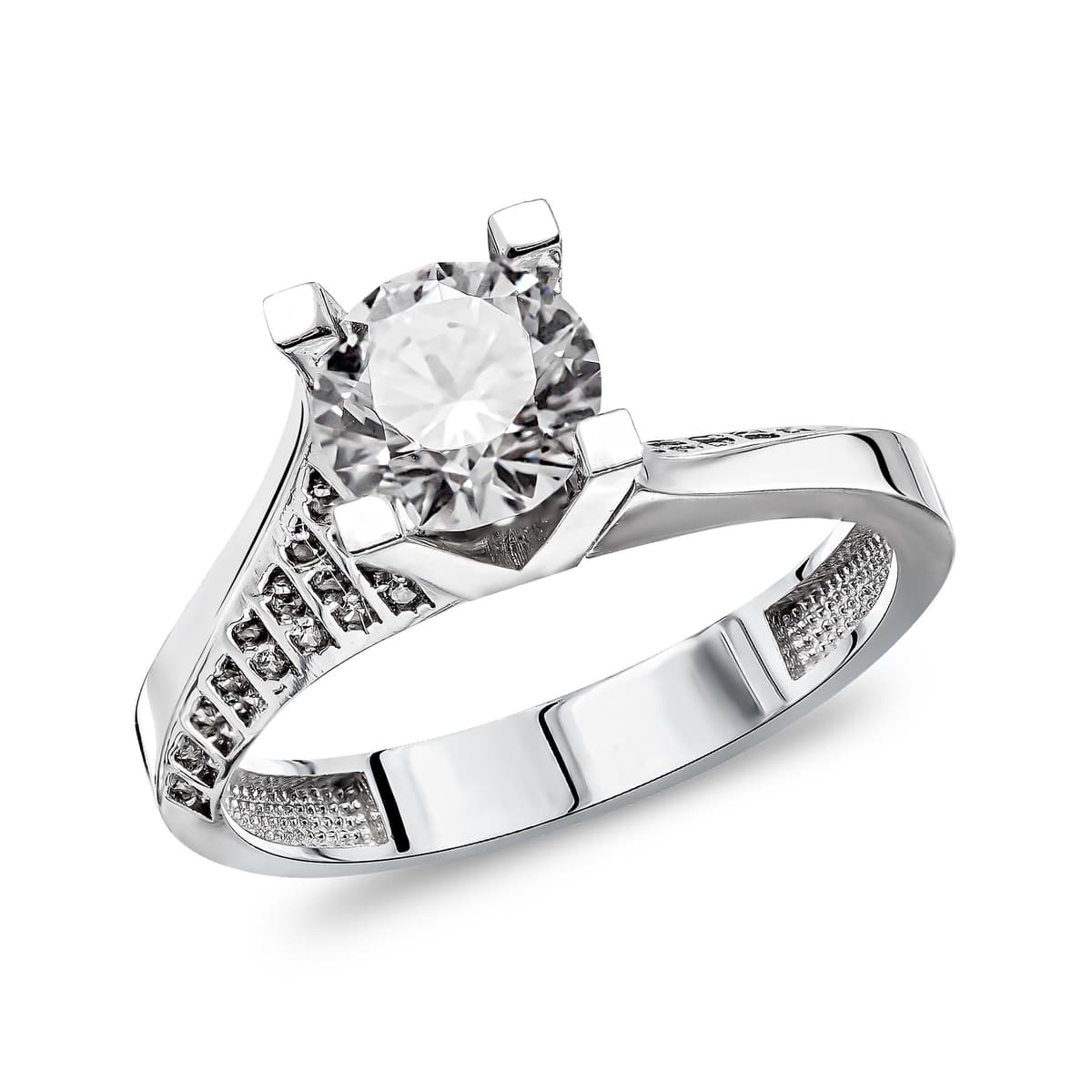 Moνόπετρο Δαχτυλίδι απο Λευκό Χρυσό 14 Καρατίων DX1770