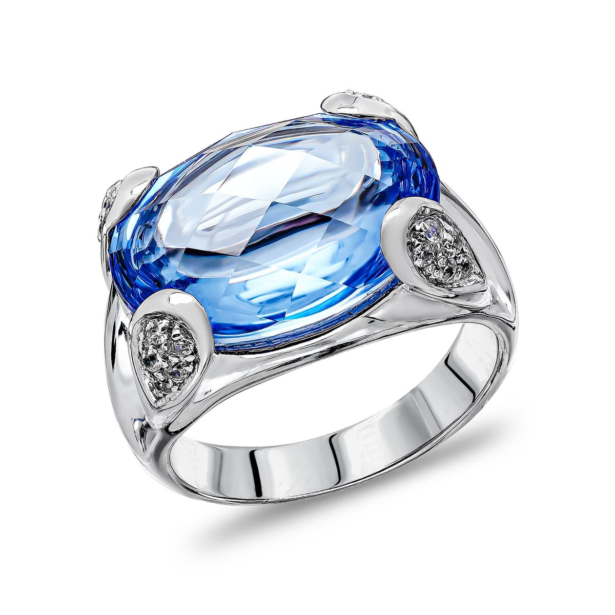 Δαχτυλίδι με Topaz απο Λευκό Χρυσό 14 Καρατίων DX1848