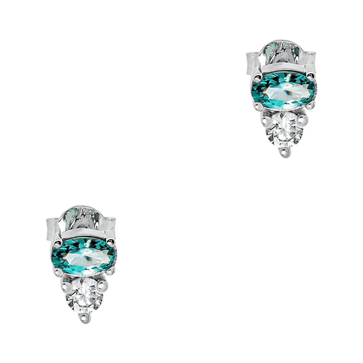 Σκουλαρίκια με Πέτρες απο Λευκό Χρυσό 9 Καρατίων SK2790