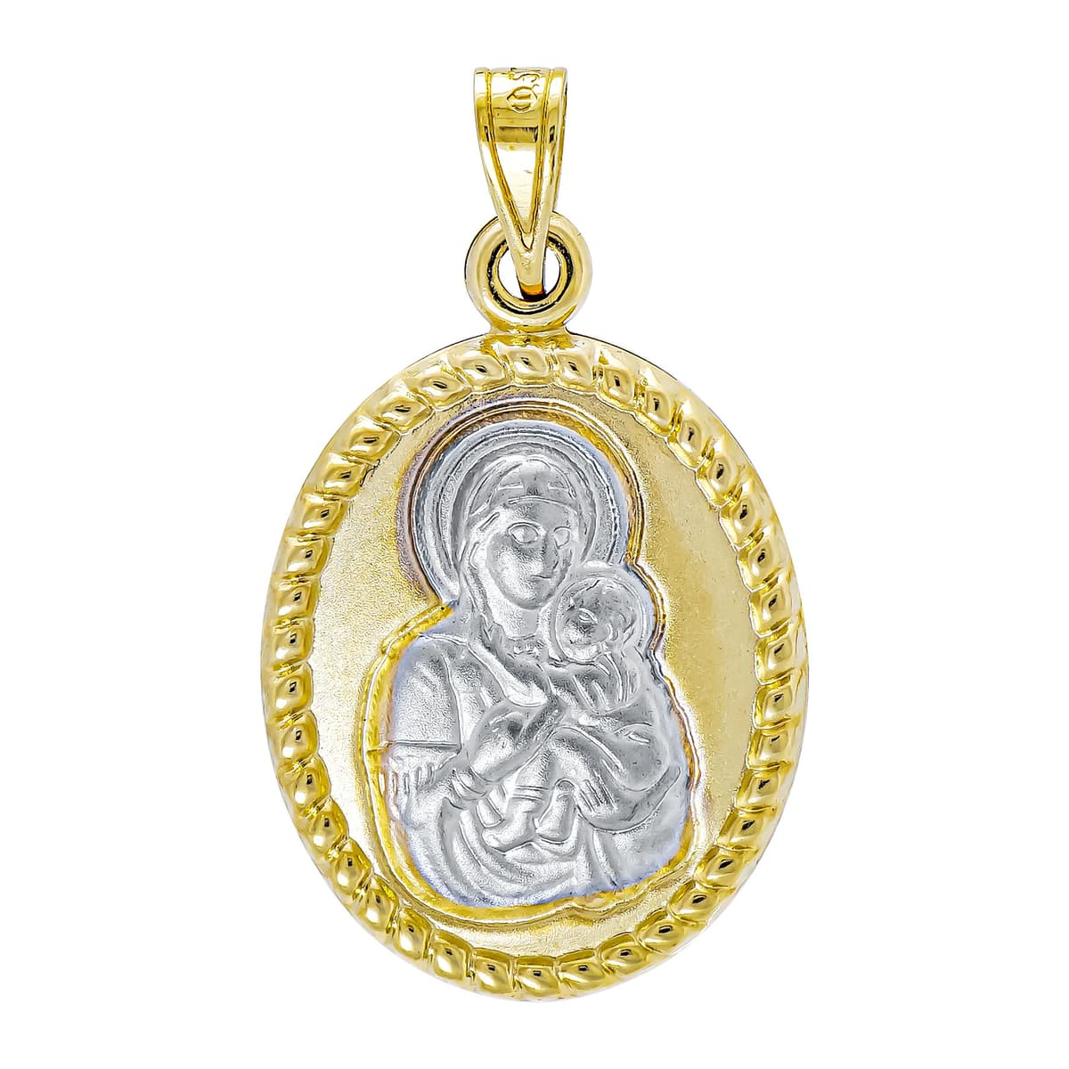 Φυλαχτό Aπό Δίχρωμο Χρυσό 9 Καρατίων Διπλής Όψεως PA710