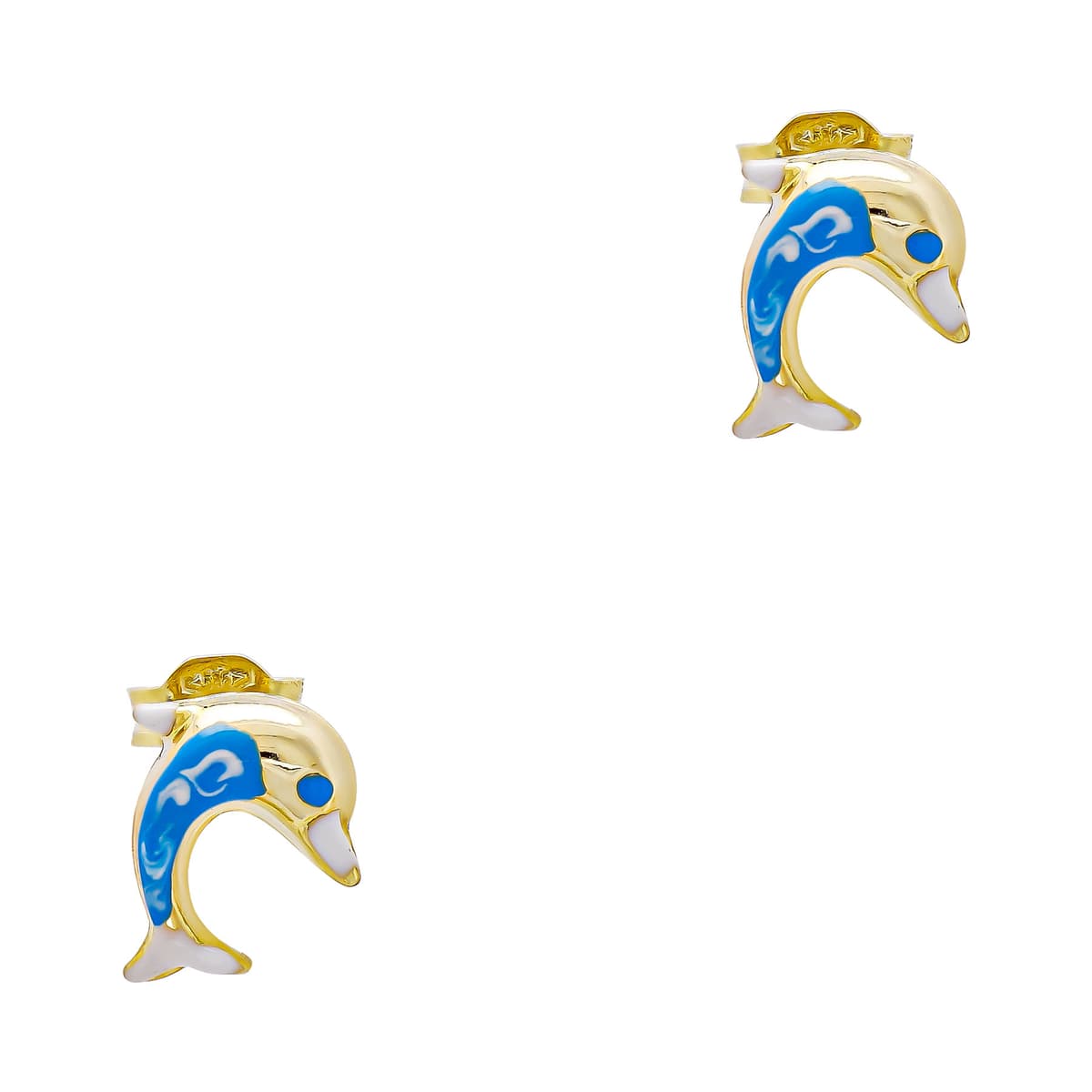 Παιδικά Σκουλαρίκια Δελφίνια Από Κίτρινο Χρυσό 14 Καρατίων PSK535