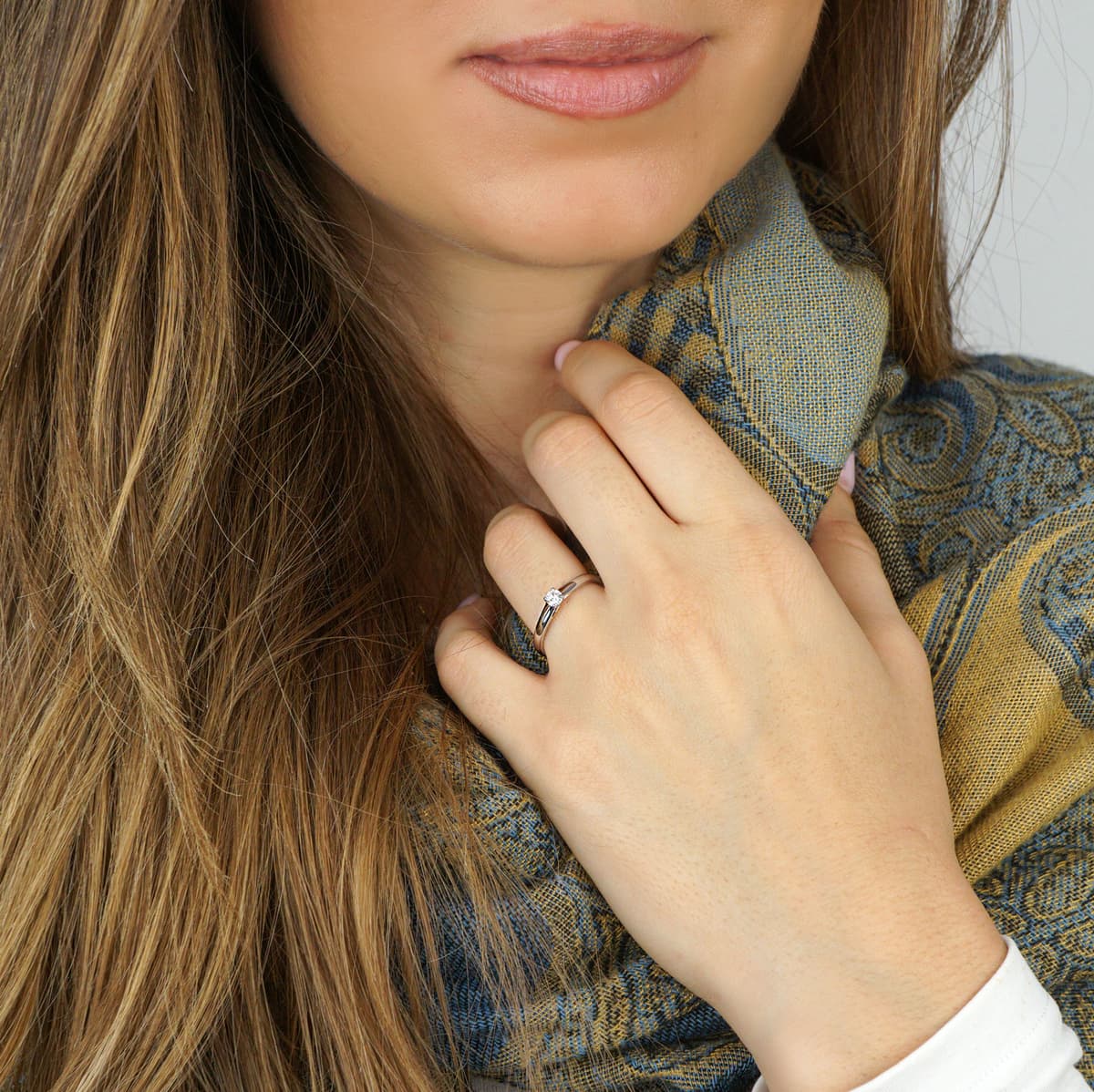 Women's Engagement Rings Diamond Group Silver