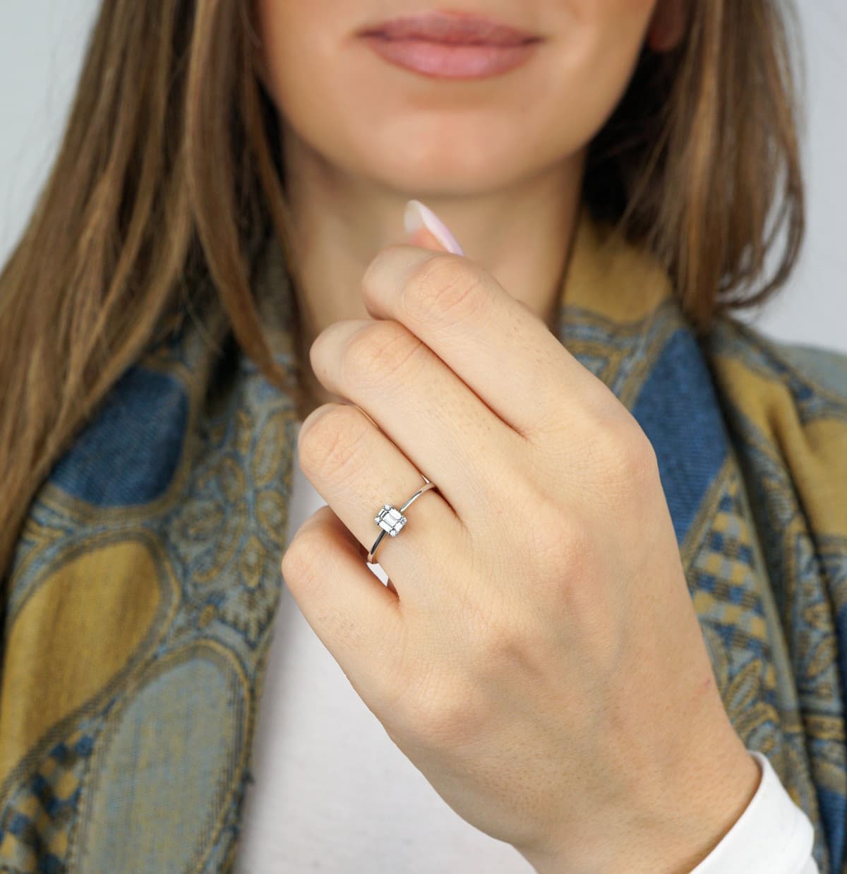 Women's Engagement Rings Diamond Group Silver