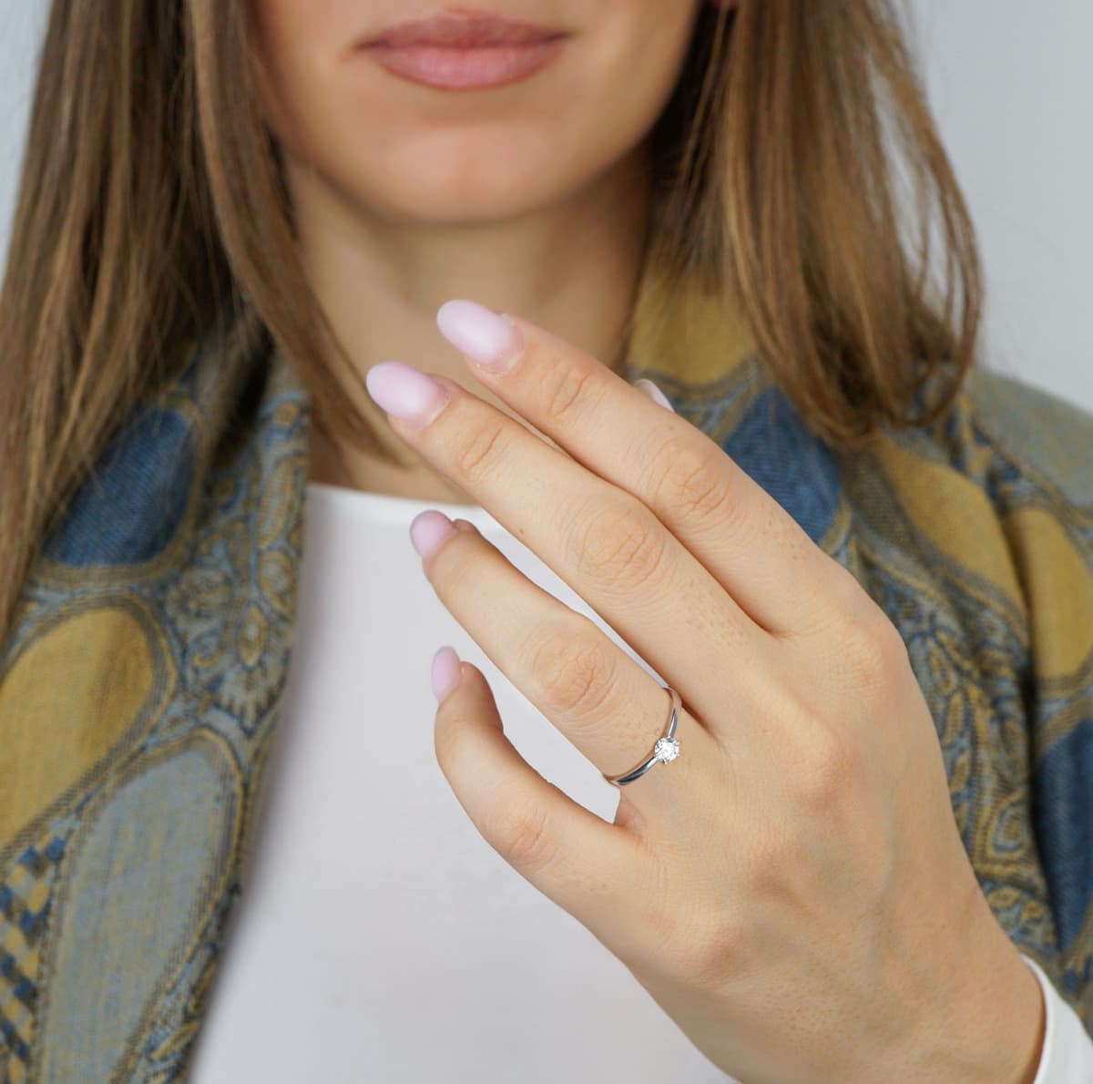 Women's Engagement Rings Diamond Group Silver