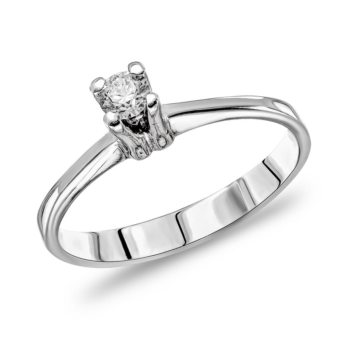 Μονόπετρο Δαχτυλίδι με Διαμάντι Brilliant από Λευκό Χρυσό 18 Καρατίων DDX677