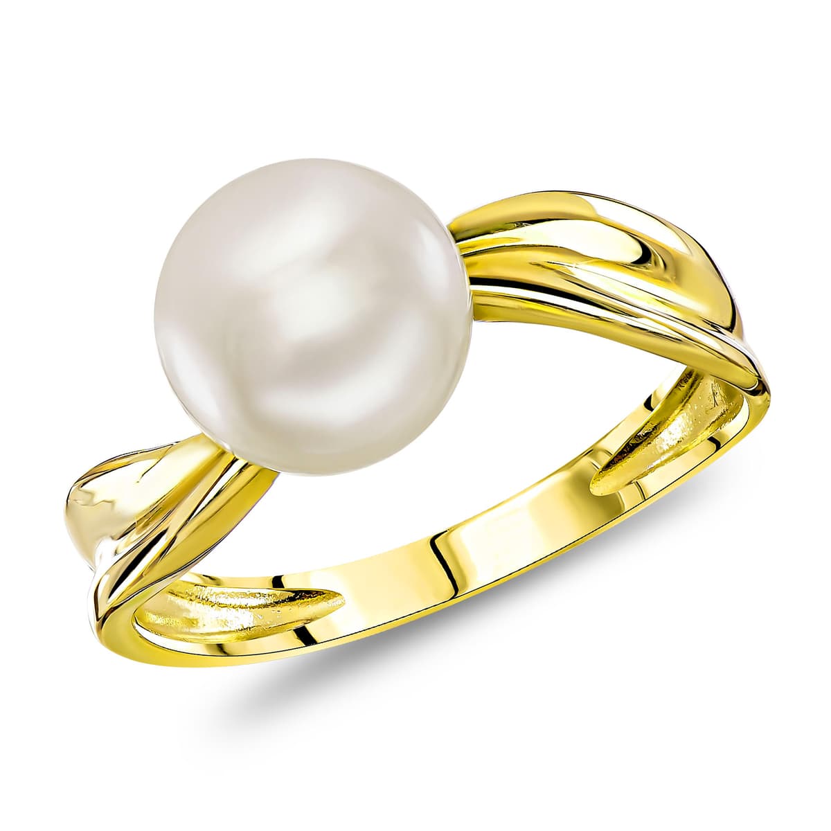 Δαχτυλίδι με Φυσικό Μαργαριτάρι Akoya απο Κίτρινο Χρυσό 14 Καρατίων DX2106