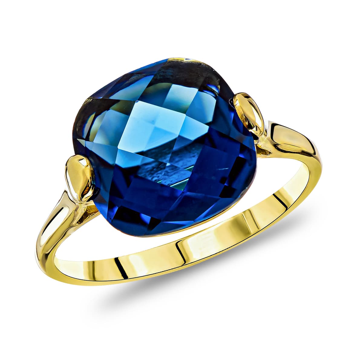 Δαχτυλίδι με Mπλε Πέτρα απο Κίτρινο Χρυσό 14 Καρατίων DX2113