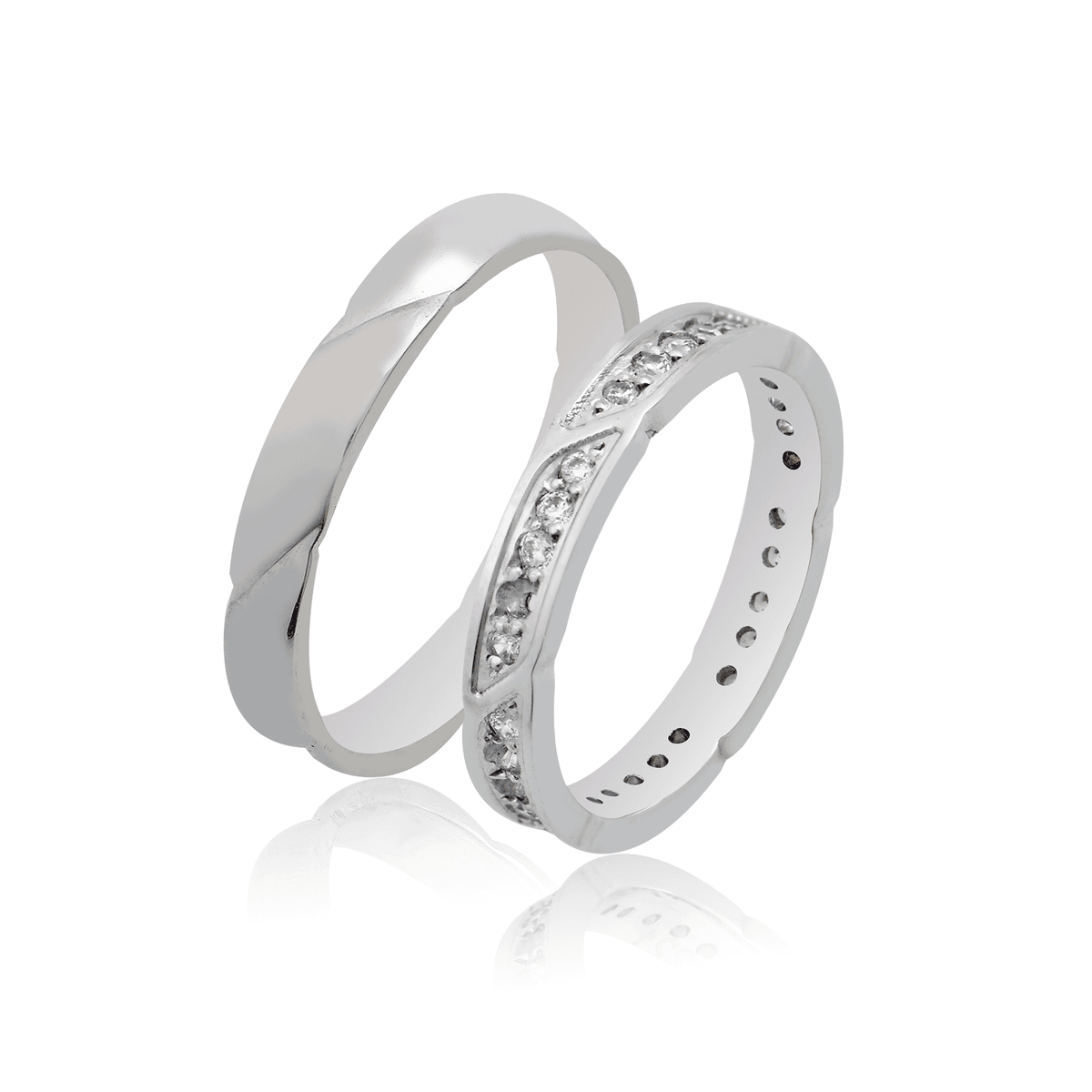 Λευκή Χρυσή Βέρα Γάμου WR524W