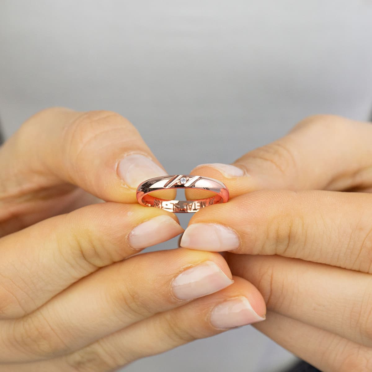 Women's Wedding Bands MASCHIO FEMMINA Rose Gold