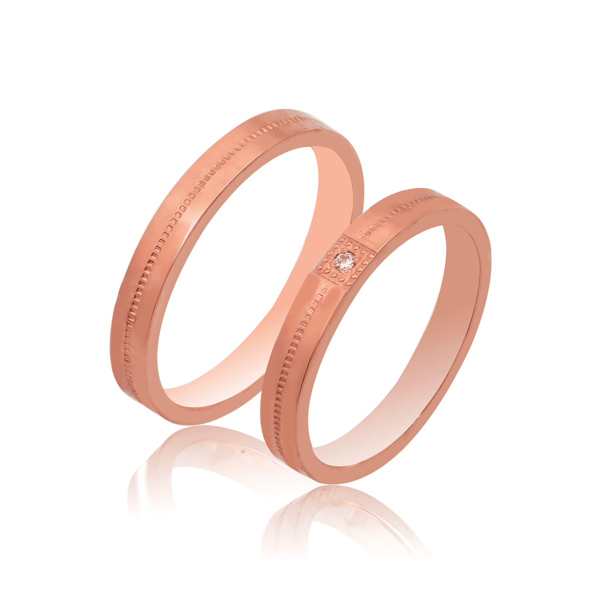 Ροζ Χρυσή Βέρα Γάμου WR531R