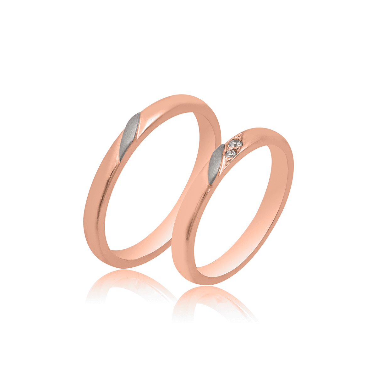 Δίχρωμη Χρυσή Βέρα Γάμου WR533D