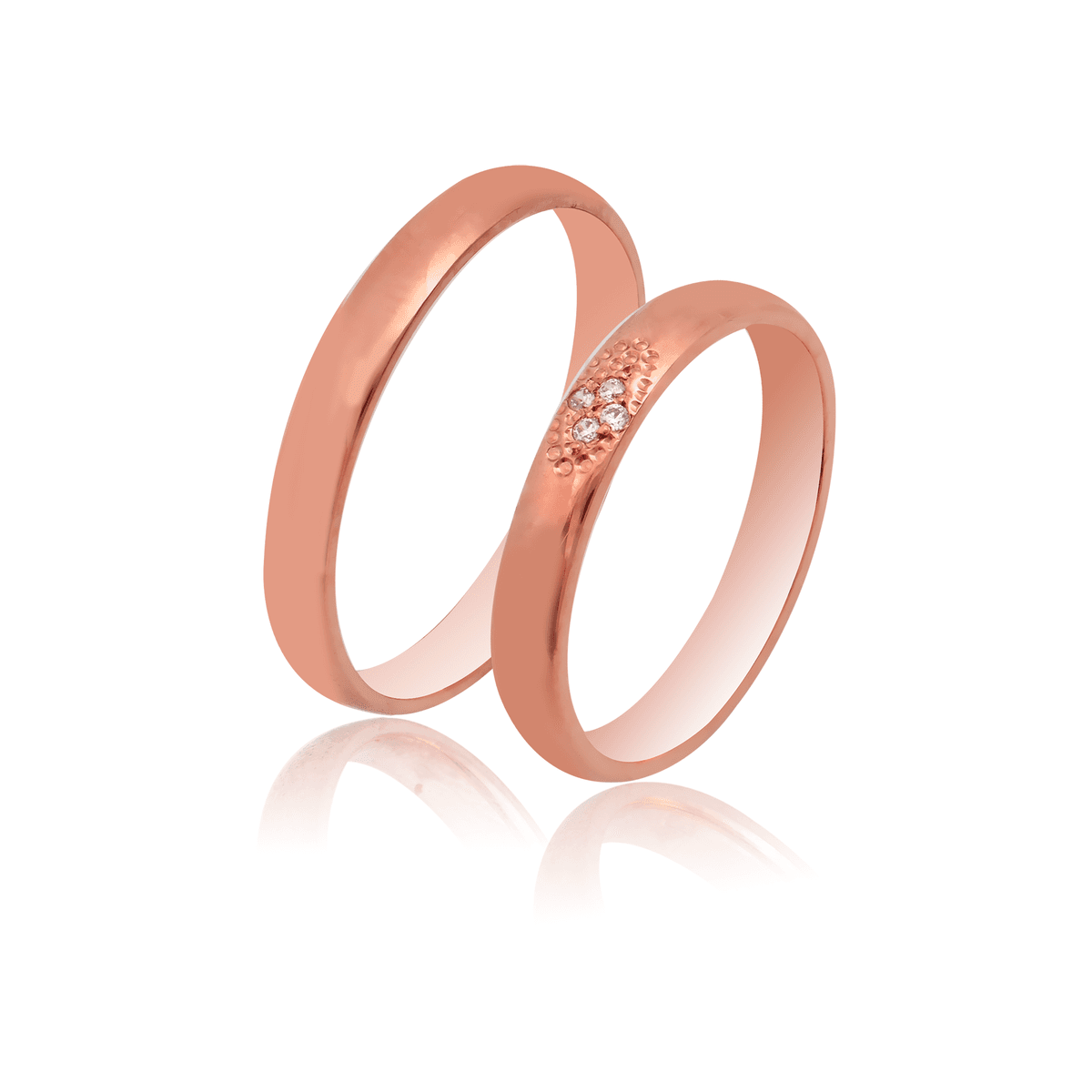 Ροζ Χρυσή Βέρα Γάμου WR537R