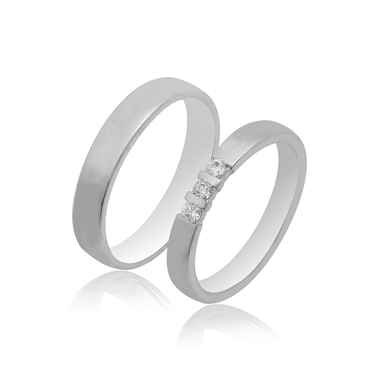 Λευκή Χρυσή Βέρα Γάμου WR539W