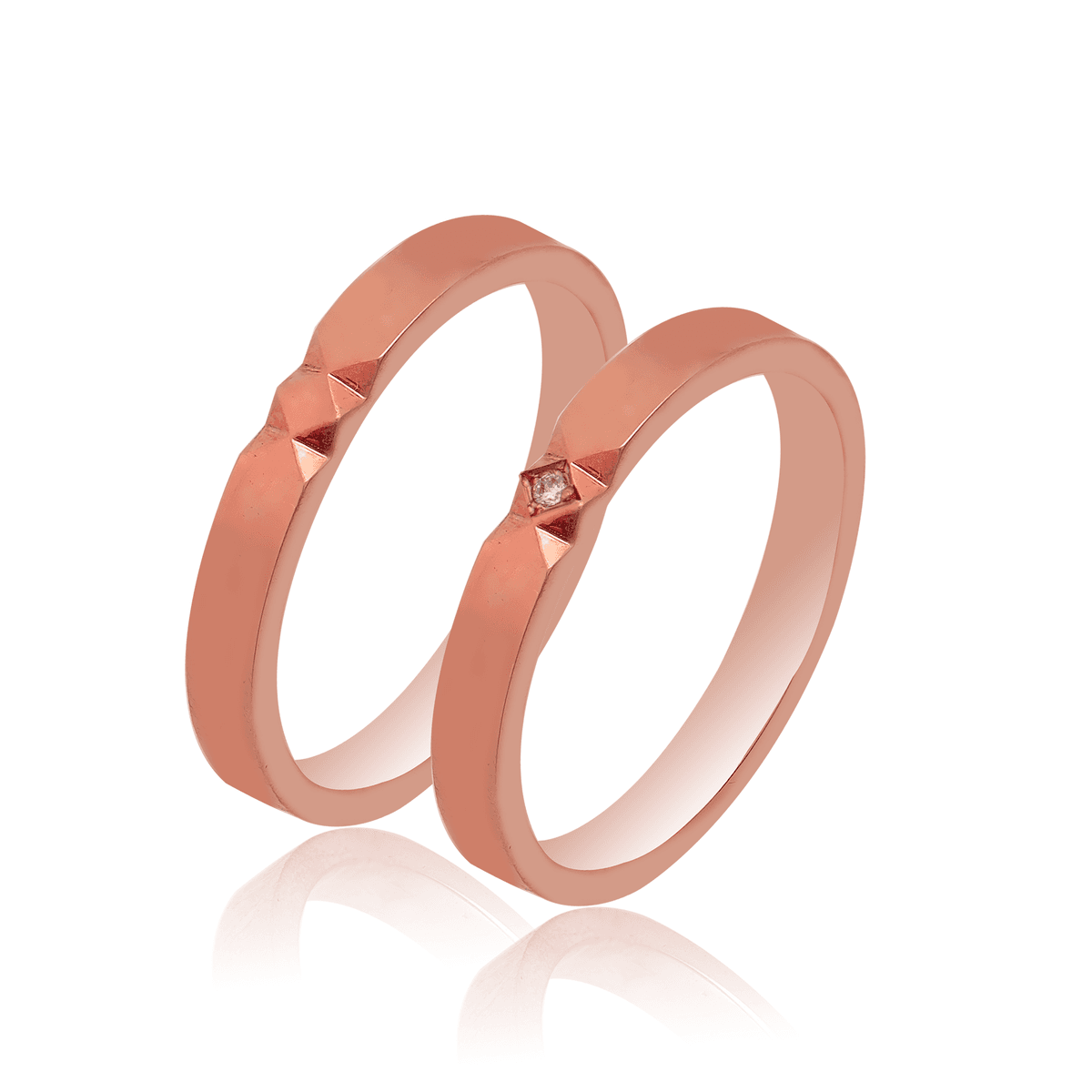 Ροζ Χρυσή Βέρα Γάμου WR541R