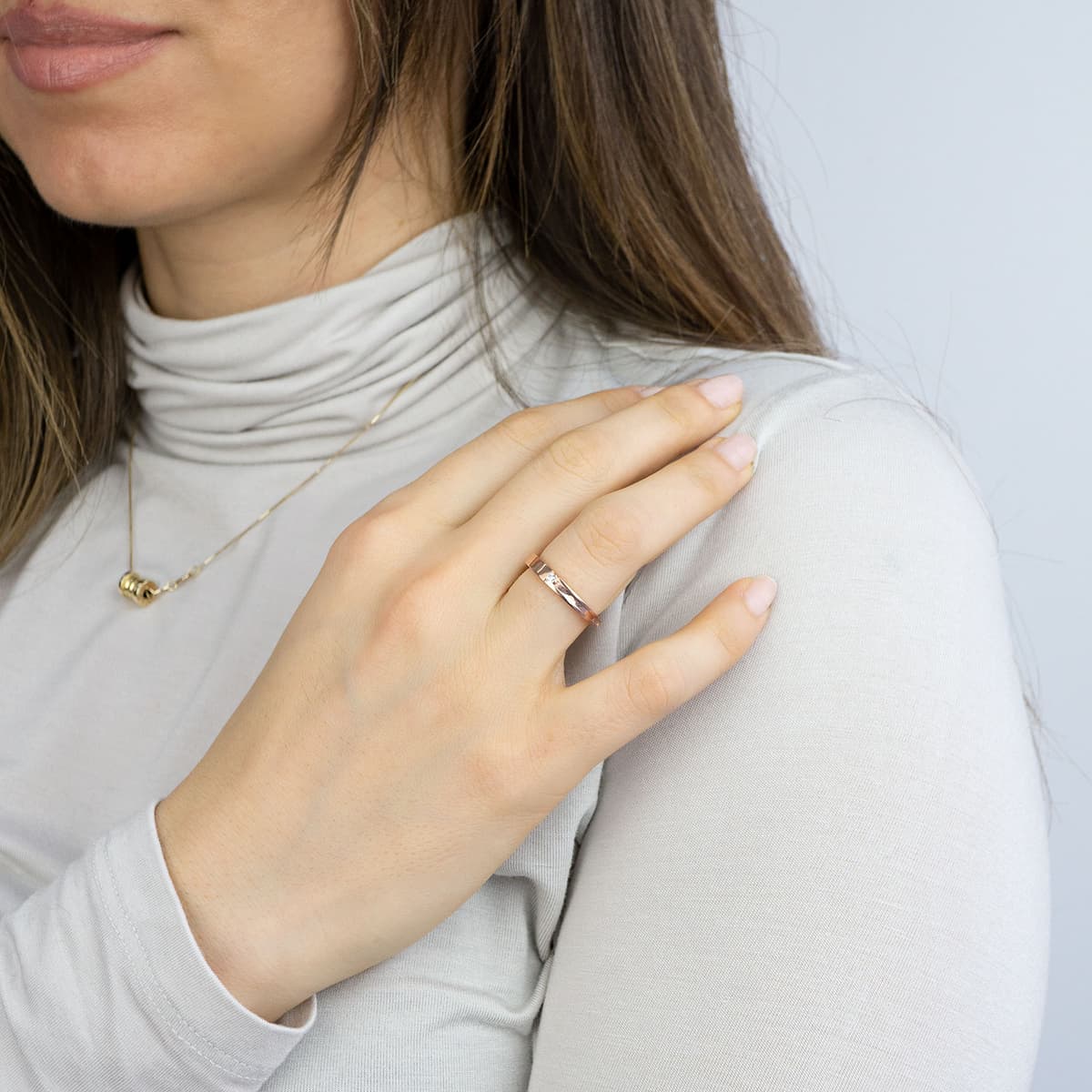 Women's Wedding Bands MASCHIO FEMMINA Rose Gold