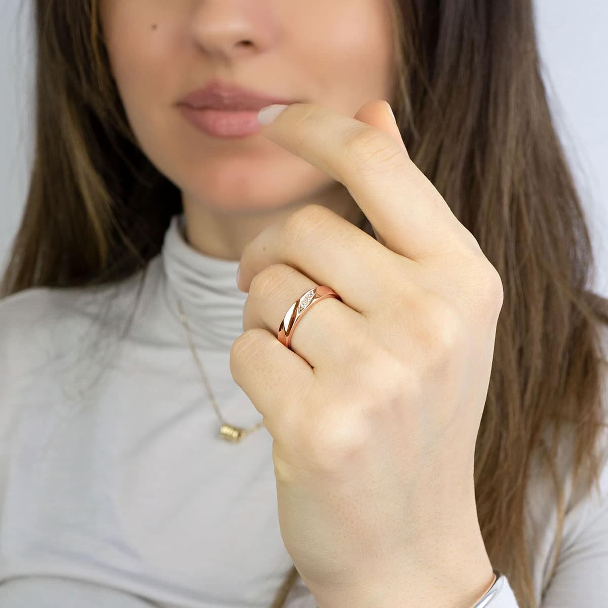 Women's Wedding Bands MASCHIO FEMMINA Rose Gold