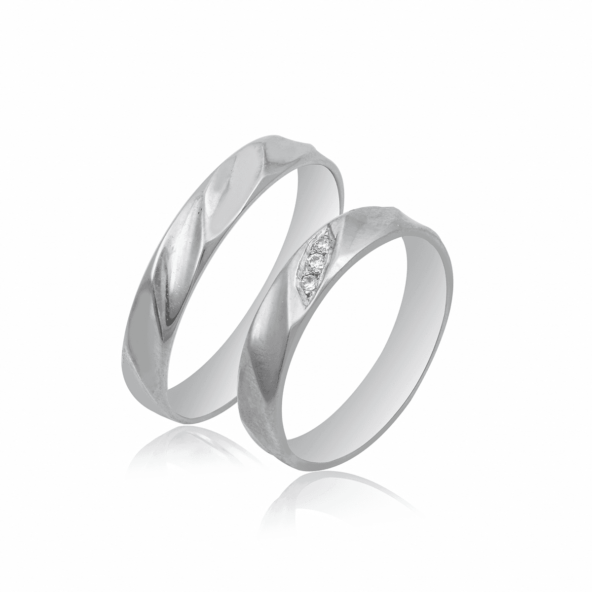 Λευκή Χρυσή Βέρα Γάμου WR525W