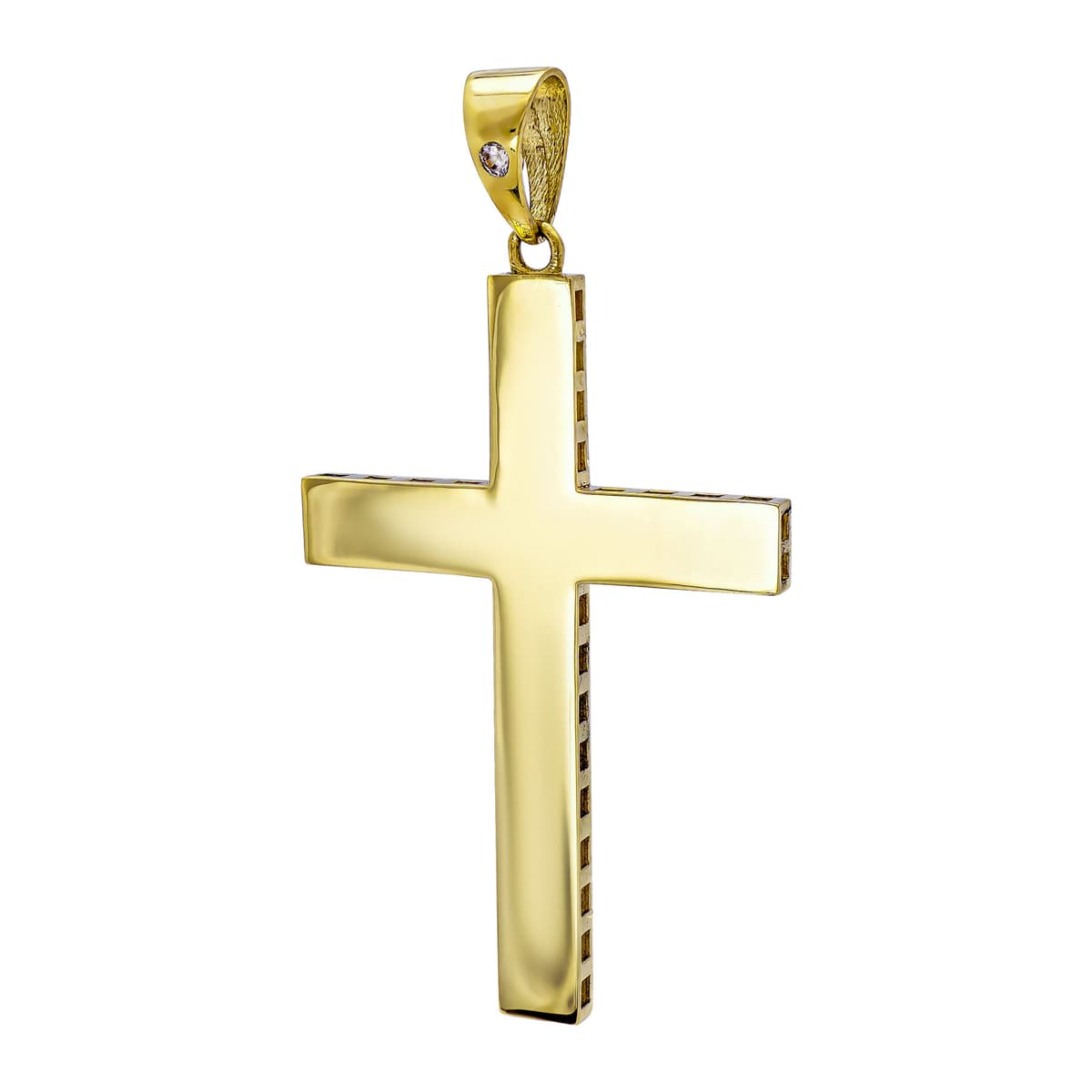 Σταυρός Βάπτισης Αντρικός Σε Κίτρινο Χρυσό 14 Καρατίων ST3569