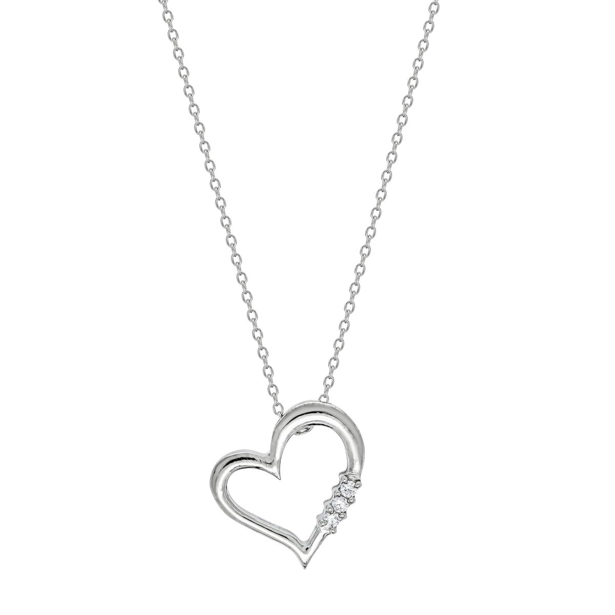 Κολιέ Μονόπετρο από Λευκό Χρυσό 9 Καρατίων KL2588