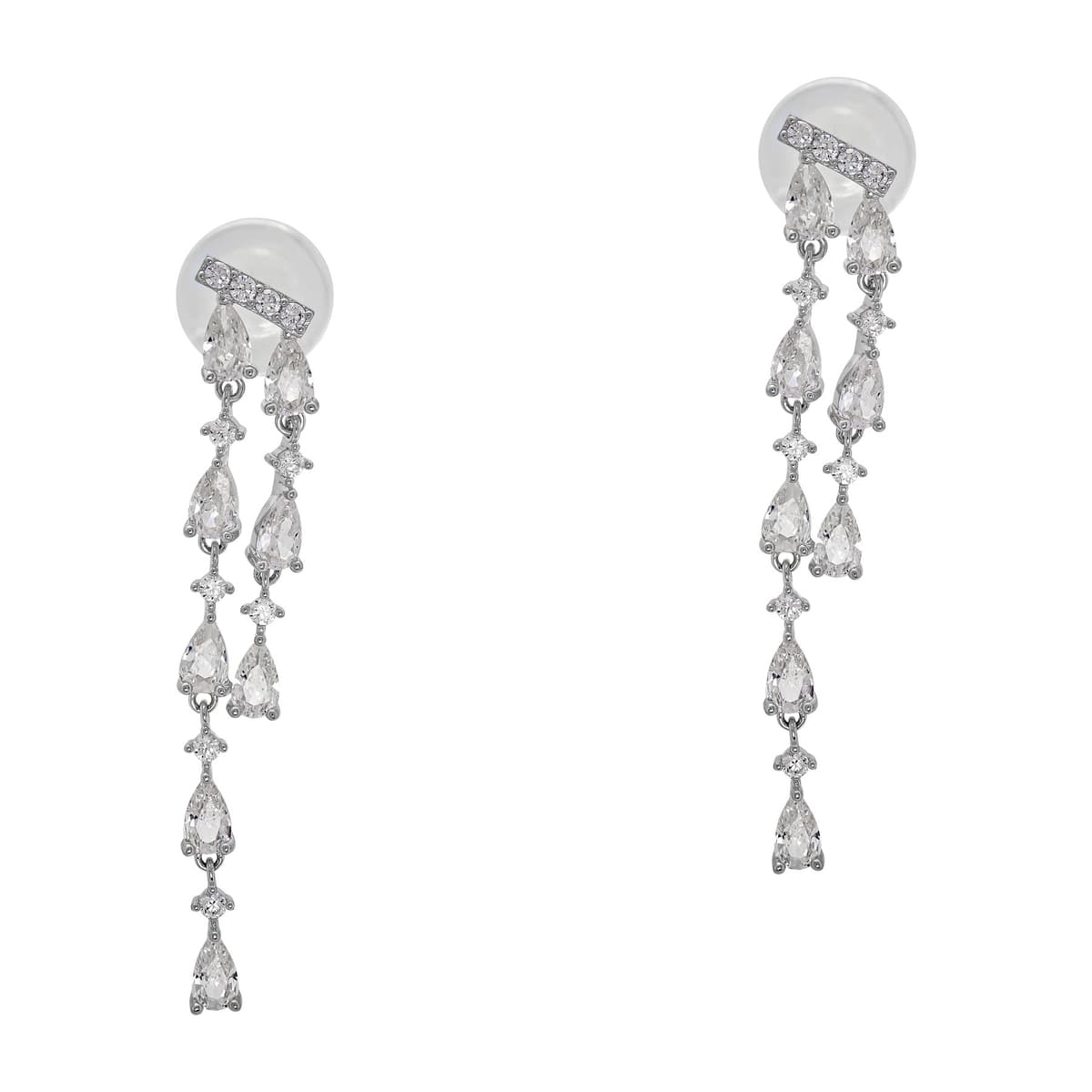 Σκουλαρίκια με Λευκές Πέτρες απο Ασήμι SK3440