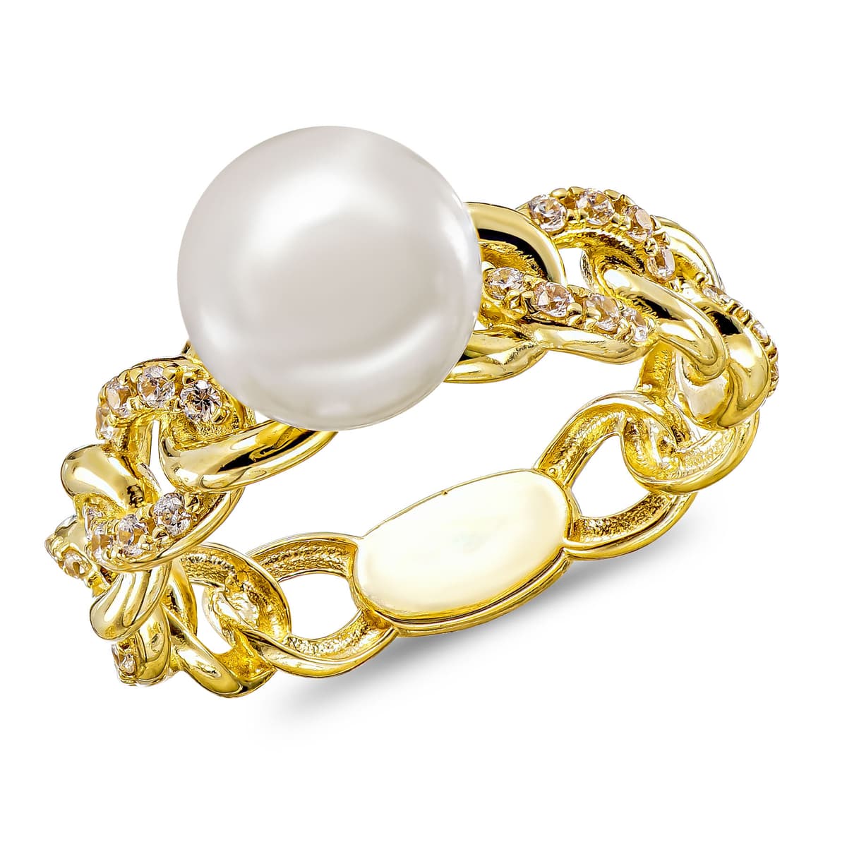 Δαχτυλίδι με Φυσικό Μαργαριτάρι απο Κίτρινο Χρυσό 14 Καρατίων DX2151