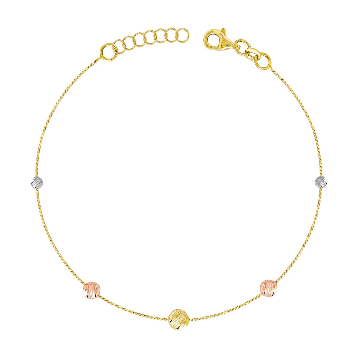 Βραχιόλι Διαμανταρισμένο απο Τρίχρωμο Χρυσό 14 Καρατίων VR1649