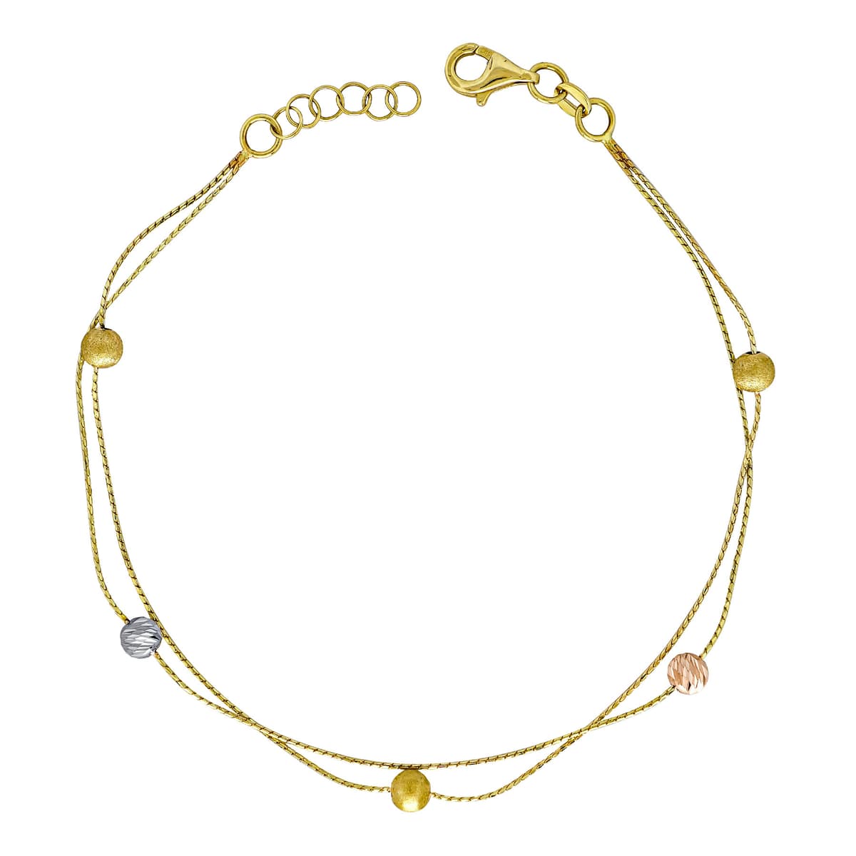 Βραχιόλι Διαμανταρισμένο απο Τρίχρωμο Χρυσό 14 Καρατίων VR1663