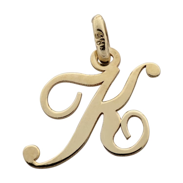 Χρυσό Μονόγραμμα Μενταγιόν “K” Κ14 MG105