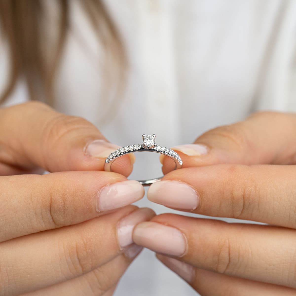 Women's Engagement Rings Diamond Group Silver