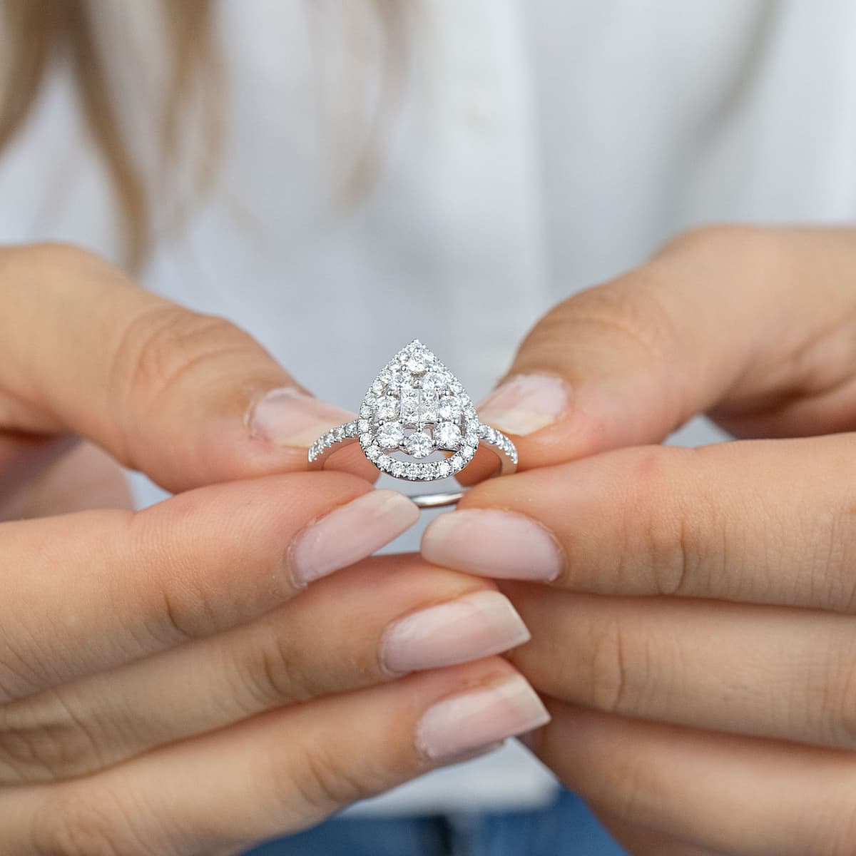 Women's Engagement Rings Diamond Group Silver