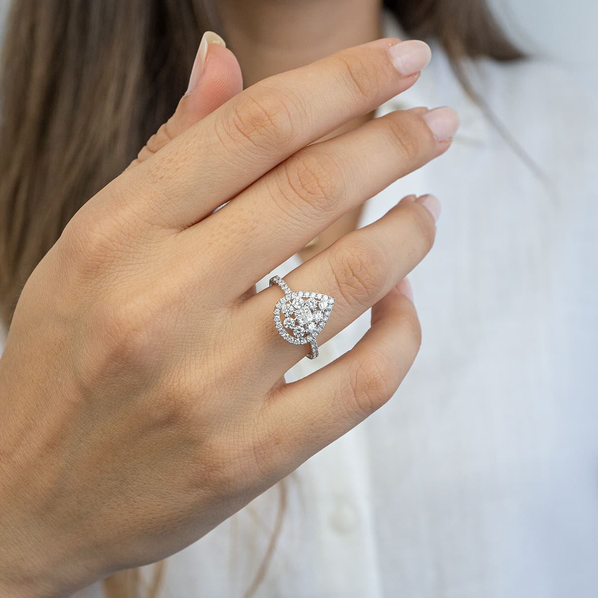 Women's Engagement Rings Diamond Group Silver