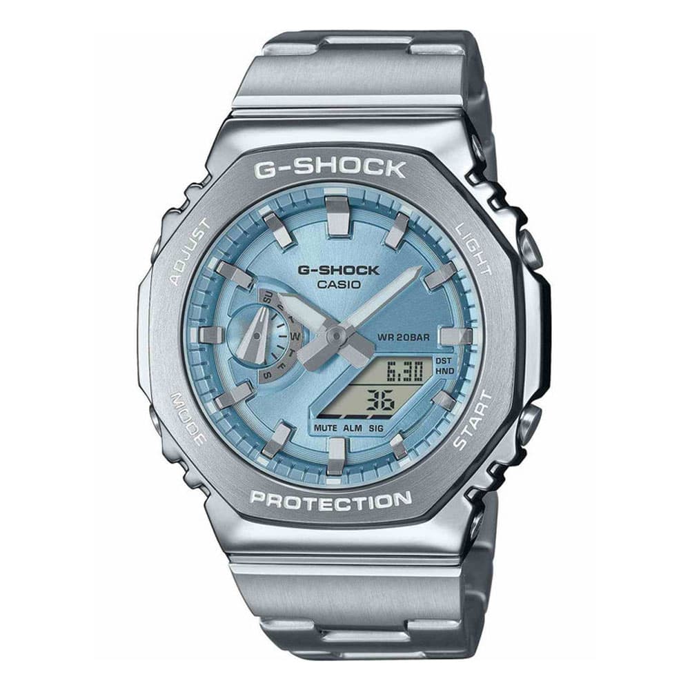 CASIO G-SHOCK G-Steel Dual Time Chronograph Silver Stainless Steel Bracelet GM-2110D-2AER
