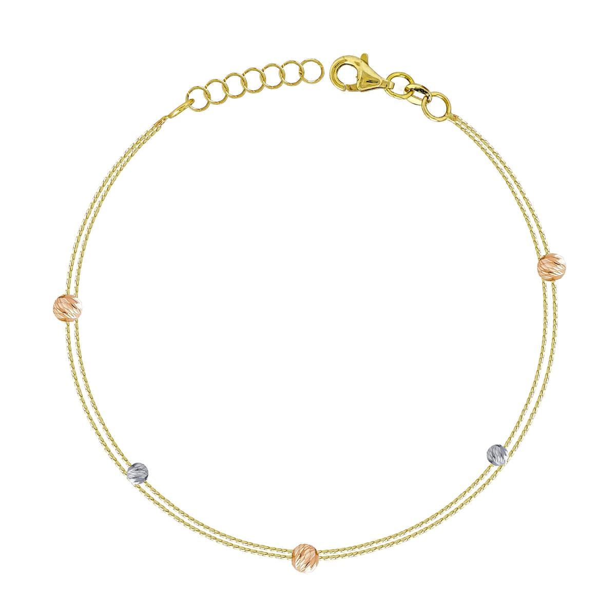 Βραχιόλι Διαμανταρισμένο από Τρίχρωμο Χρυσό 14 Καρατίων VR1620