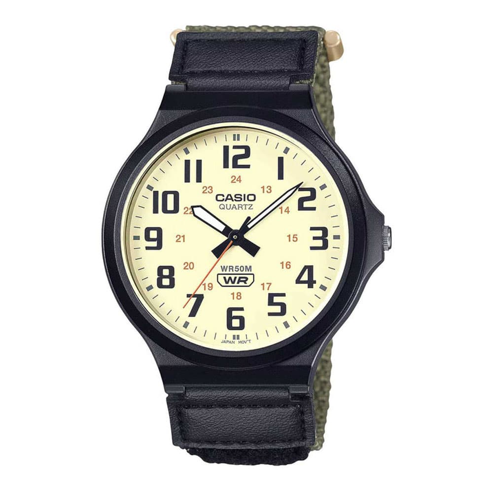 CASIO Collection Two Tone Combined Materials Strap MW-240B-3BVEF